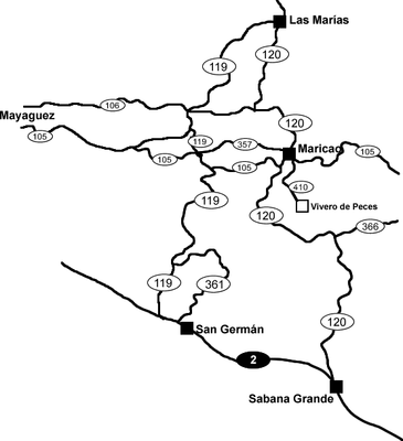 mapa Vivero de Peces de Maricao