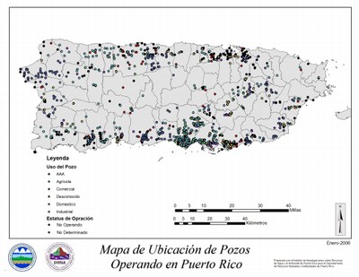 Ubicacion de Pozos Operando en Puerto Rico